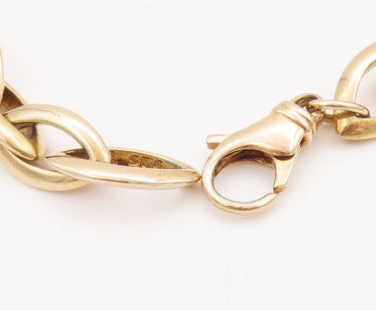 925 Sterling Silver Vintage Bracelet Gold Plated Designer Eye Shape Link BT10335