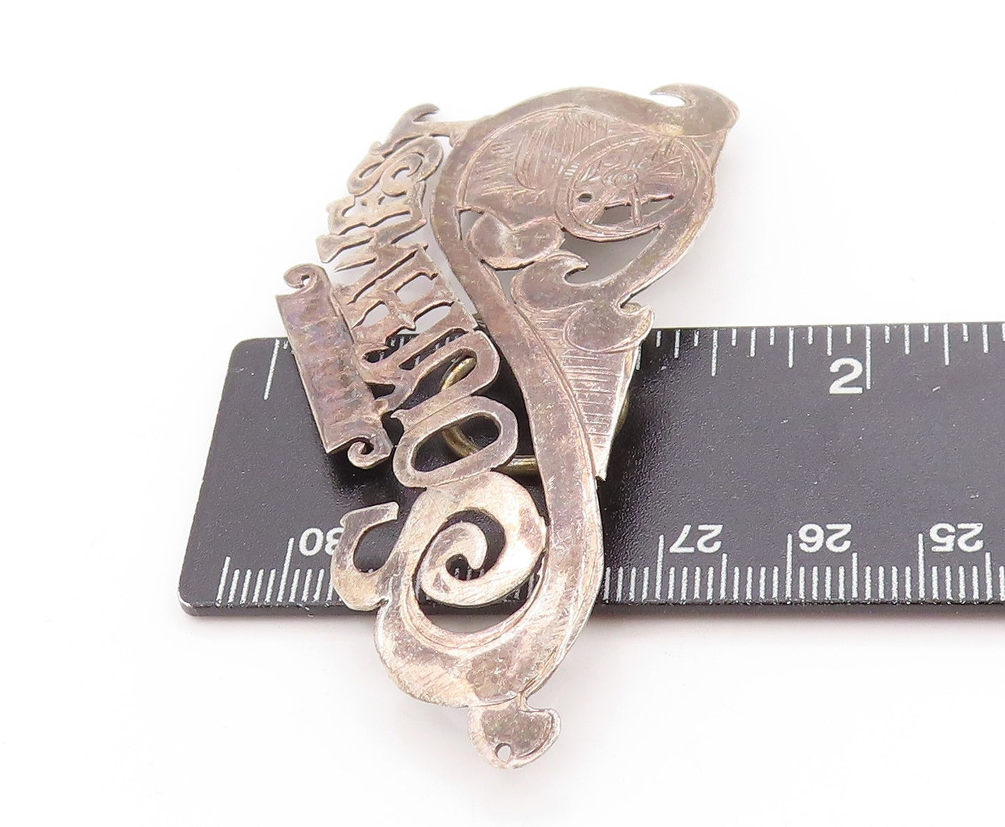 925 Sterling Silver Vintage Pendant Dark Tone Southwest Gilded Cannon  PT25136