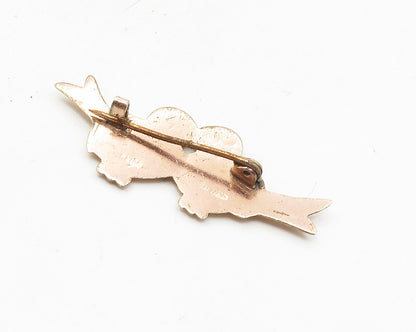925 Sterling Silver  Vintage Shiny Petite Love Birds Motif Brooch Pin  BP4051