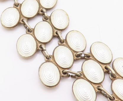 925 Sterling Silver Vintage Necklace NORWAY Designer Enameled Sea Shells  NE4481