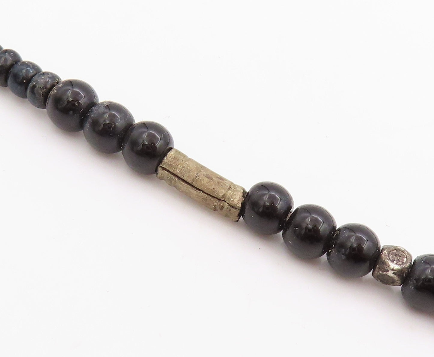 925 Sterling Silver Vintage Necklace Antique Carnelian & Onyx Chain  NE4588