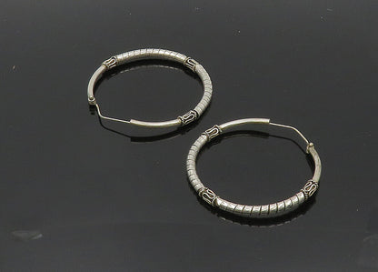 925 Sterling Silver  Vintage Shiny Wrapped Swirl Hoop Earrings  EG10130