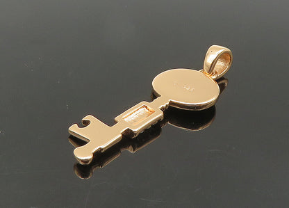 925 Sterling Silver  Vintage Crystal Rose Gold Plated Key Pendant  PT17409