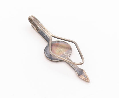 925 Sterling Silver Vintage Tie Clip DENMARK Etched Classic Lion Emblem  TR3955