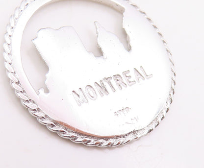 925 Sterling Silver Vintage Pendant Montreal Cityscape Souvenir Charm  PT25757