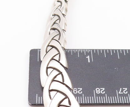 925 Sterling Silver Vintage Necklace Designer Graduated Link Band NE4570