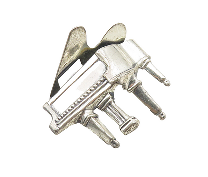 BEAU 925 Sterling Silver  Vintage Grand Piano Music Motif Brooch Pin  BP3775