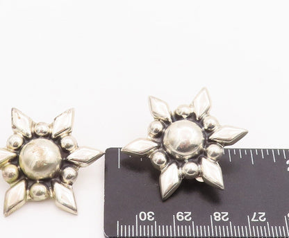 925 Sterling Silver Vintage Earrings BERNICE GOODSPEED Puffed Flower  EG13079