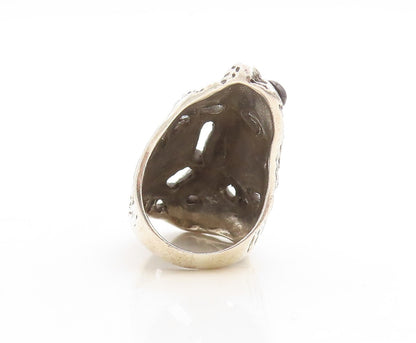 925 Sterling Silver Vintage Ring Long Lizard Black Onyx  Sz 6  RG31376