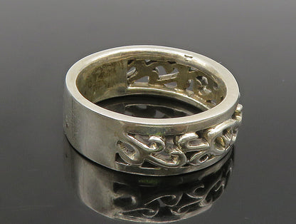 925 Sterling Silver  Vintage Swirl Vine Cut Out Band Ring Sz 10.5  RG24375