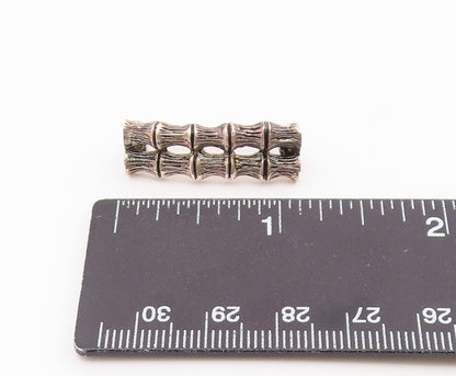 DESIGNER 925 Sterling Silver  Vintage Petite Double Bamboo Brooch Pin  BP9076