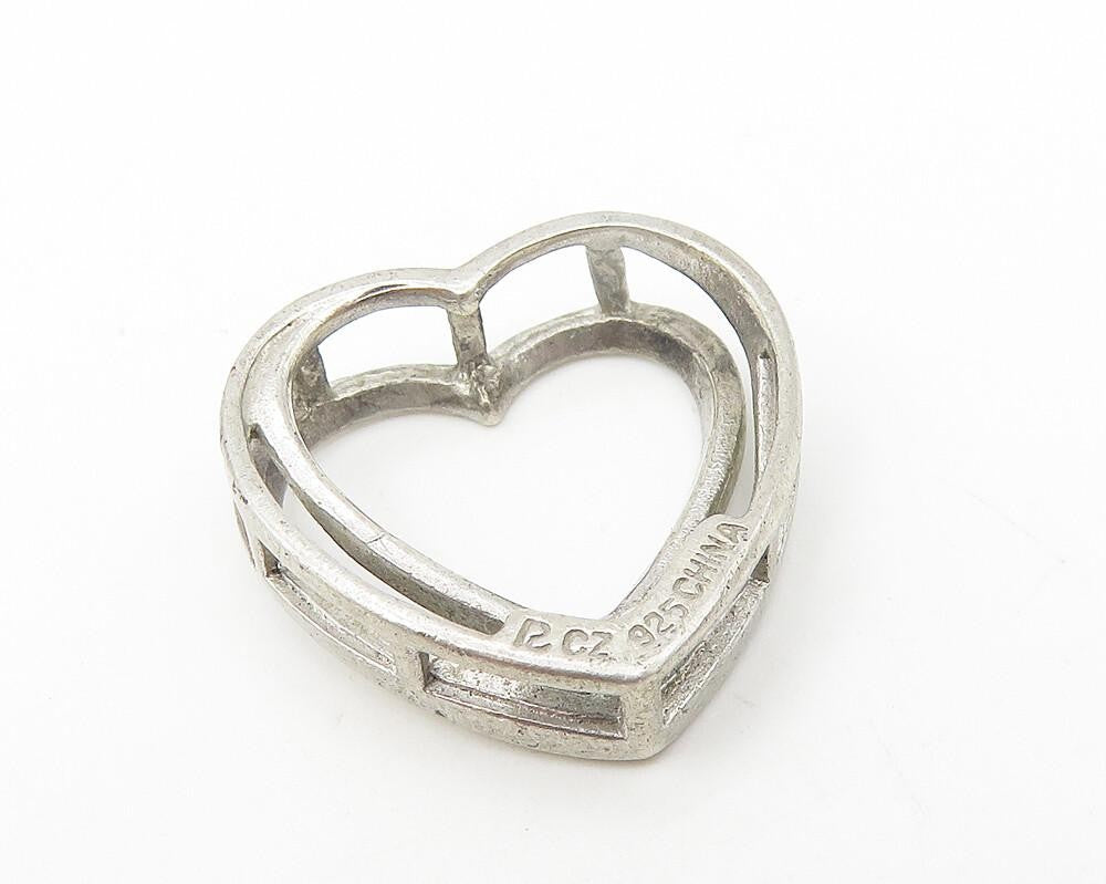 ROSS SIMON 925 Sterling Silver  Cubic Zirconia Love Heart Pendant  PT9219