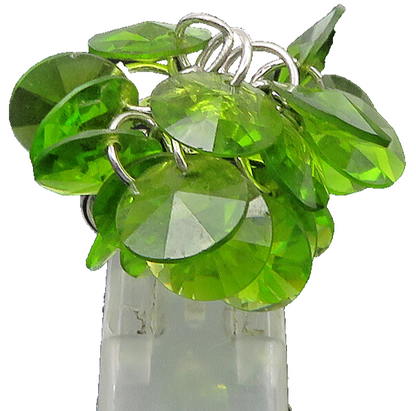 925 Sterling Silver  Vintage Peridot Cluster Shiny Cocktail Ring Sz 7  RG23516