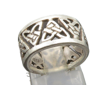 925 Sterling Silver  Vintage Celtic Knot Cutout Band Ring Sz 5  RG24405