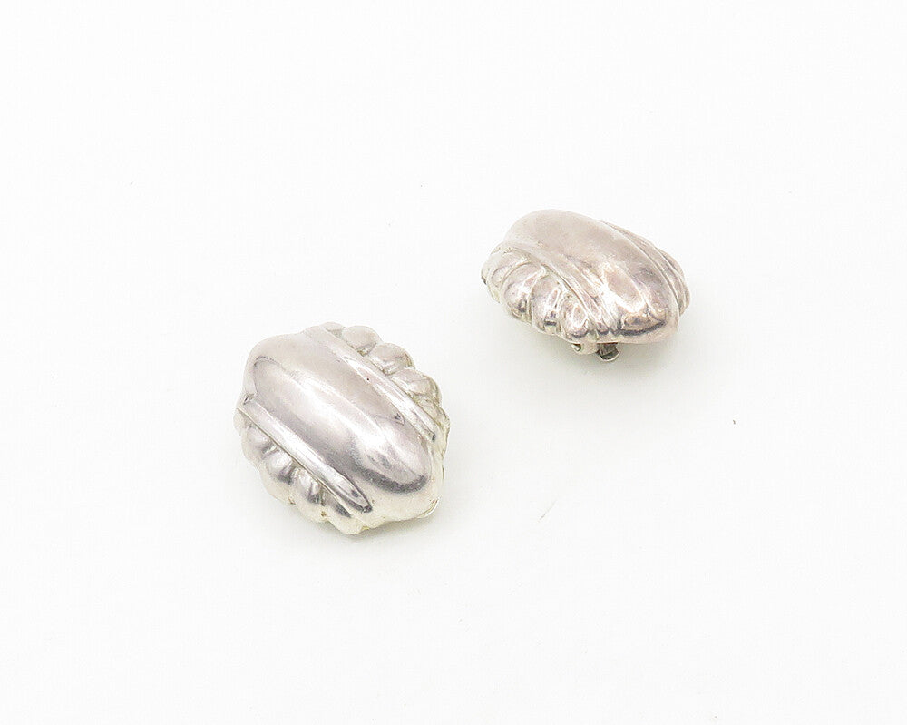 PAT AIRESS 925 Sterling Silver  Vintage Shiny Dome Non Pierce Earrings  EG9070