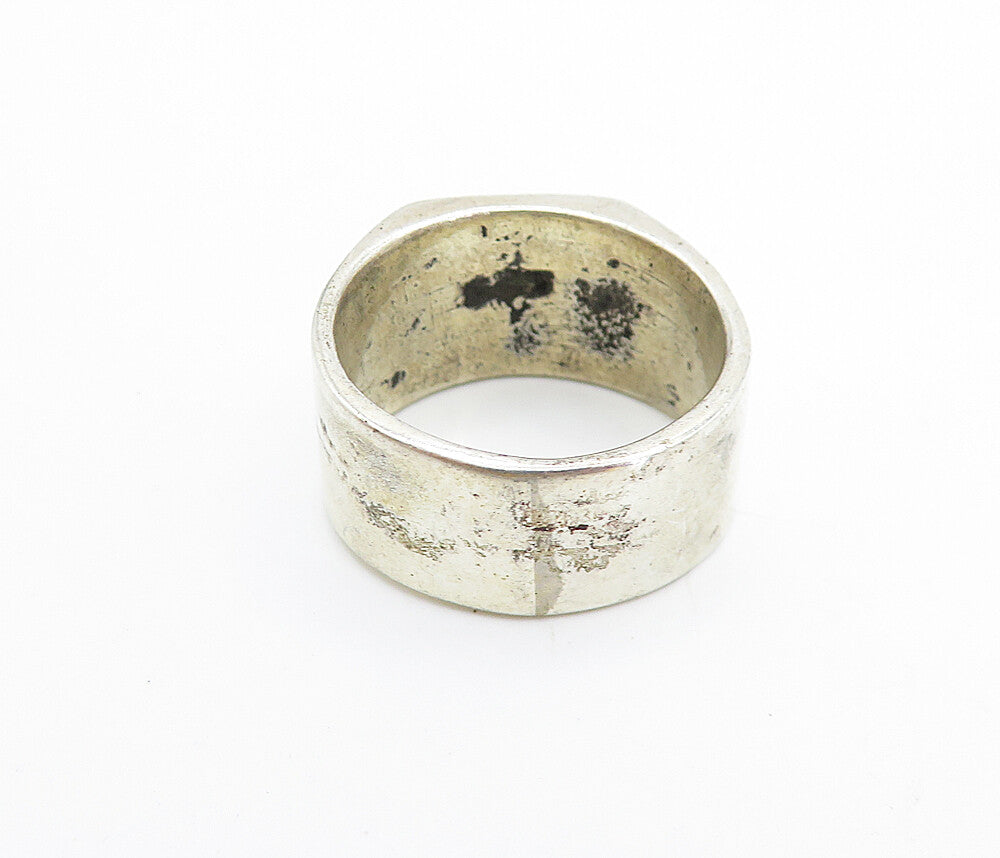 925 Sterling Silver  Vintage Oxidized Moon & Star Band Ring Sz 6.5  RG7496