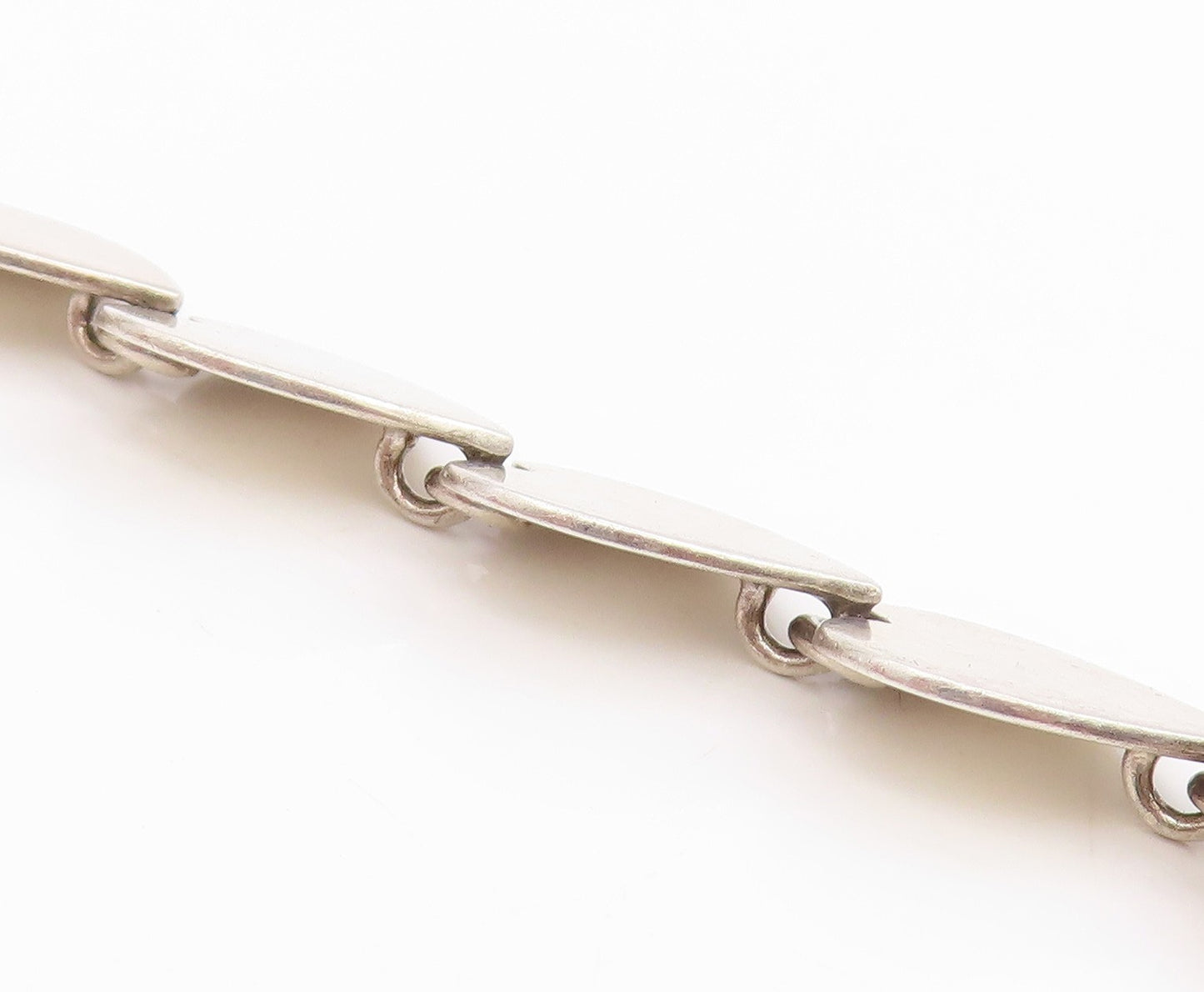 925 Sterling Silver Vintage Bracelet DENMARK Minimalist Love Heart Link  BT11681