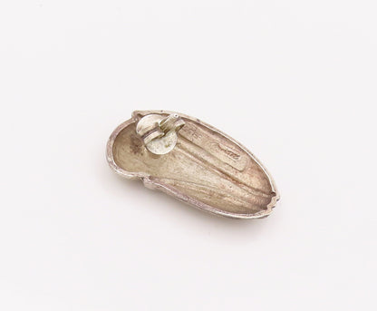 925 Sterling Silver Vintage Earrings Designer Carved Lines Solid Domed  EG12819
