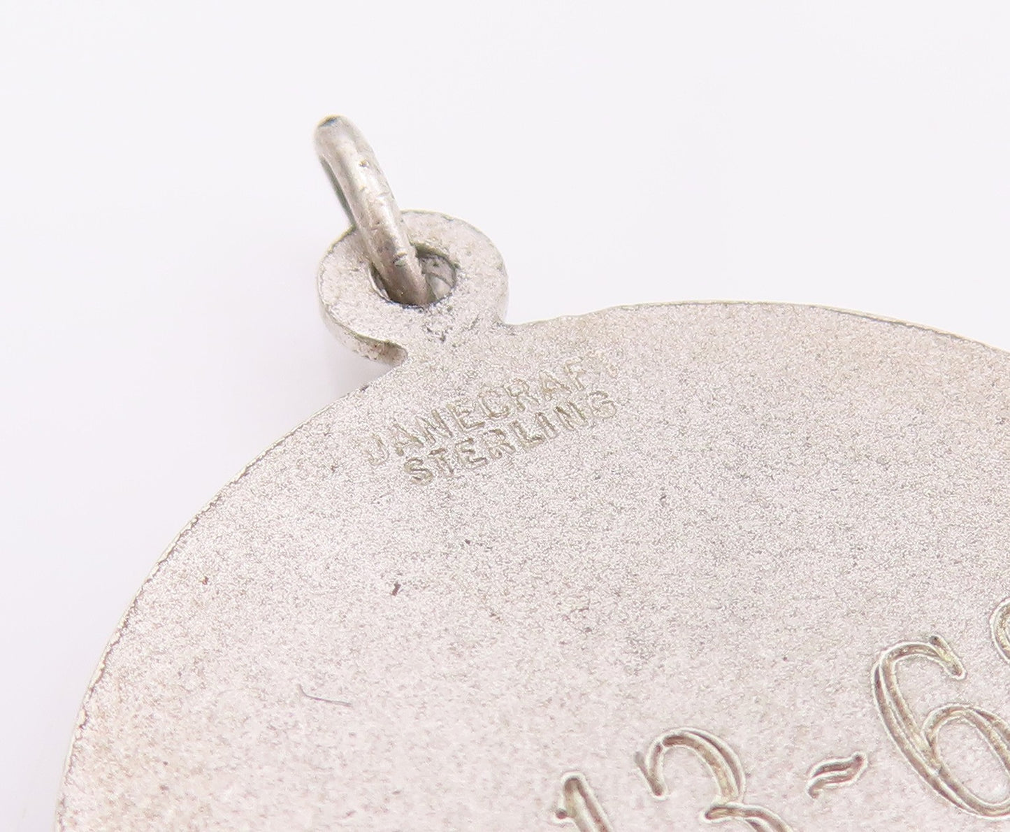 925 Sterling Silver Vintage Pendant DANECRAFT Christmas Bell Carved Coin PT24346