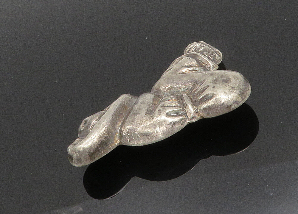 MEXICO 925 Sterling Silver  Vintage Antique Sitting Man Brooch Pin  BP7892