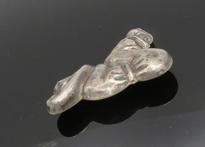 MEXICO 925 Sterling Silver  Vintage Antique Sitting Man Brooch Pin  BP7892