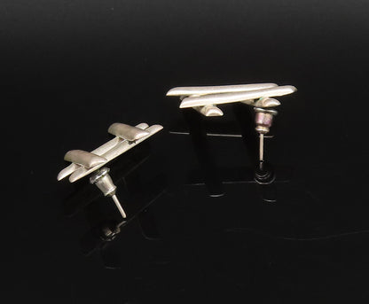 MEXICO 925 Silver  Vintage Fashion Tic Tac Toe Hashtag Stud Earrings  EG12199