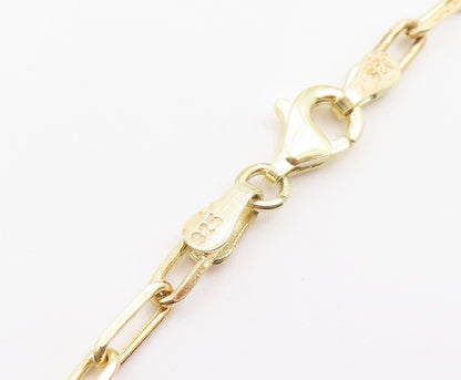 925 Sterling Silver Vintage Necklace Gold Plated CZ Good Luck Medallion  NE4928