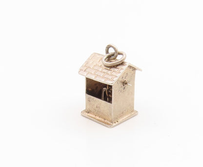 925 Sterling Silver Vintage Pendant 3D Wishing Well With Bucket Charm  PT26153