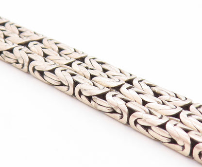 925 Sterling Silver Vintage Bracelet BALI Intricate Byzantine Link Chain  BT5956