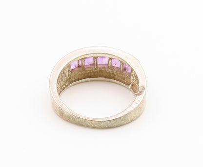 925 Sterling Silver Vintage Ring Channel Set Amethyst Band  Sz 7.5  RG36816
