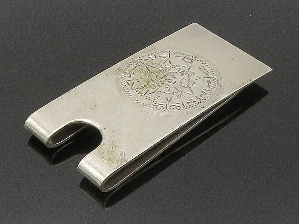MEXICO 925 Sterling Silver  Vintage Aztec Sun Calendar Money Clip  TR2202