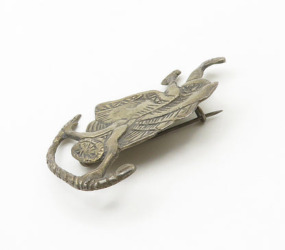 PERU 925 Silver  Vintage Dancing Person Etched Detail Brooch Pin  BP5993