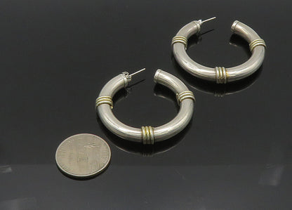 925 Sterling Silver  Vintage Wrapped Detail Hollow JHoop Earrings  EG10376