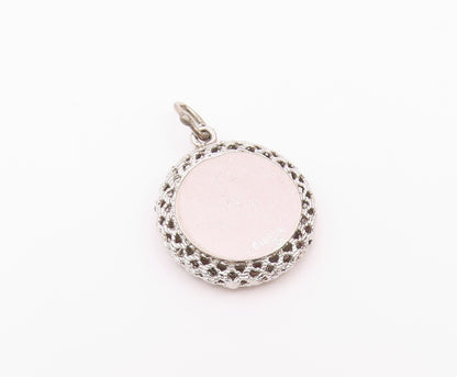 925 Sterling Silver  Vintage Pink Topaz Las Vegas Card Deck Pendant  PT15934