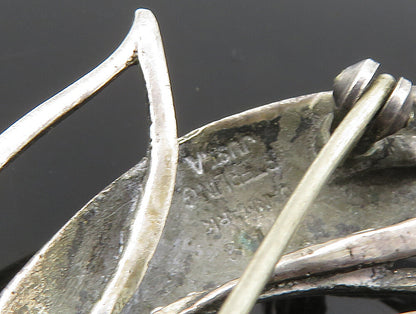 JUST ANDERSEN DENMARK 925 Silver  Vintage Modernist Leaf Brooch Pin  BP9323