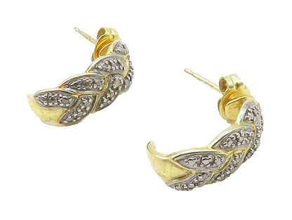 ROSS SIMON 925 Silver  Genuine Diamonds Gold Plated Drop Earrings  EG8451