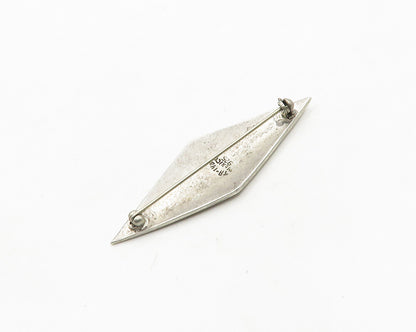 MEXICO 925 Silver  Vintage Diamond Shape Spiral Detail Brooch Pin  BP7633