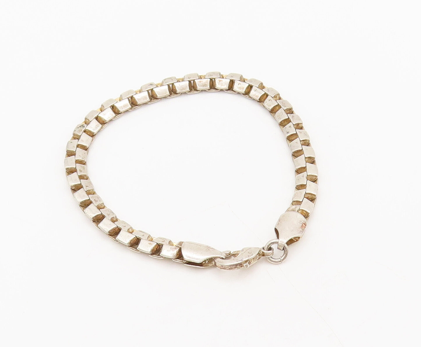 925 Sterling Silver  Vintage Closed Zip Chain Bracelet  BT9806