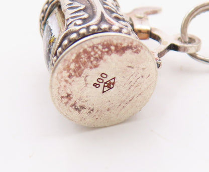 EUROPEAN 925 Silver  Vintage Petite German Style Beer Mug Pendant  PT19351