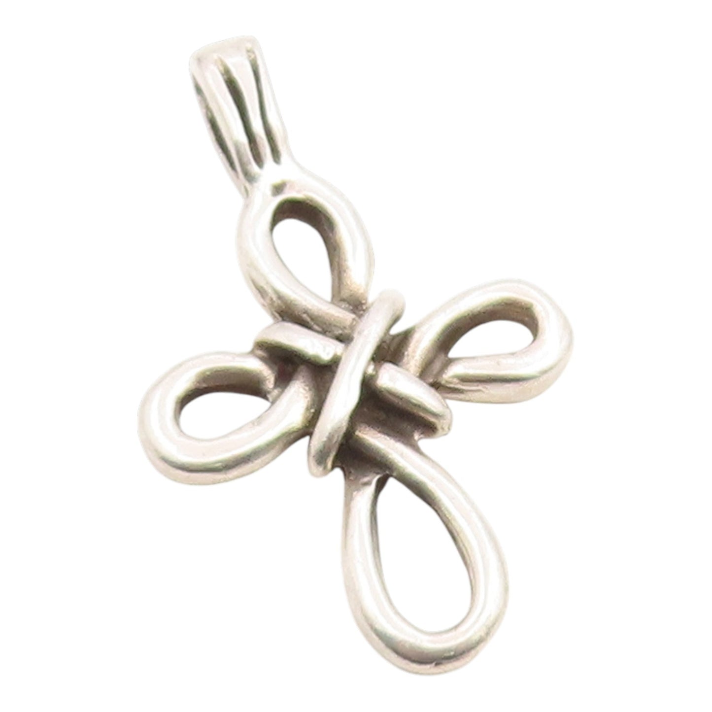 925 Sterling Silver Vintage Pendant Modernist Celtic Knot Holy Cross  PT26127