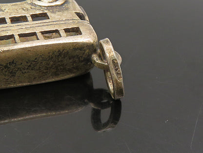 925 Sterling Silver  Vintage Petite Double Decker Bus Pendant  PT19505