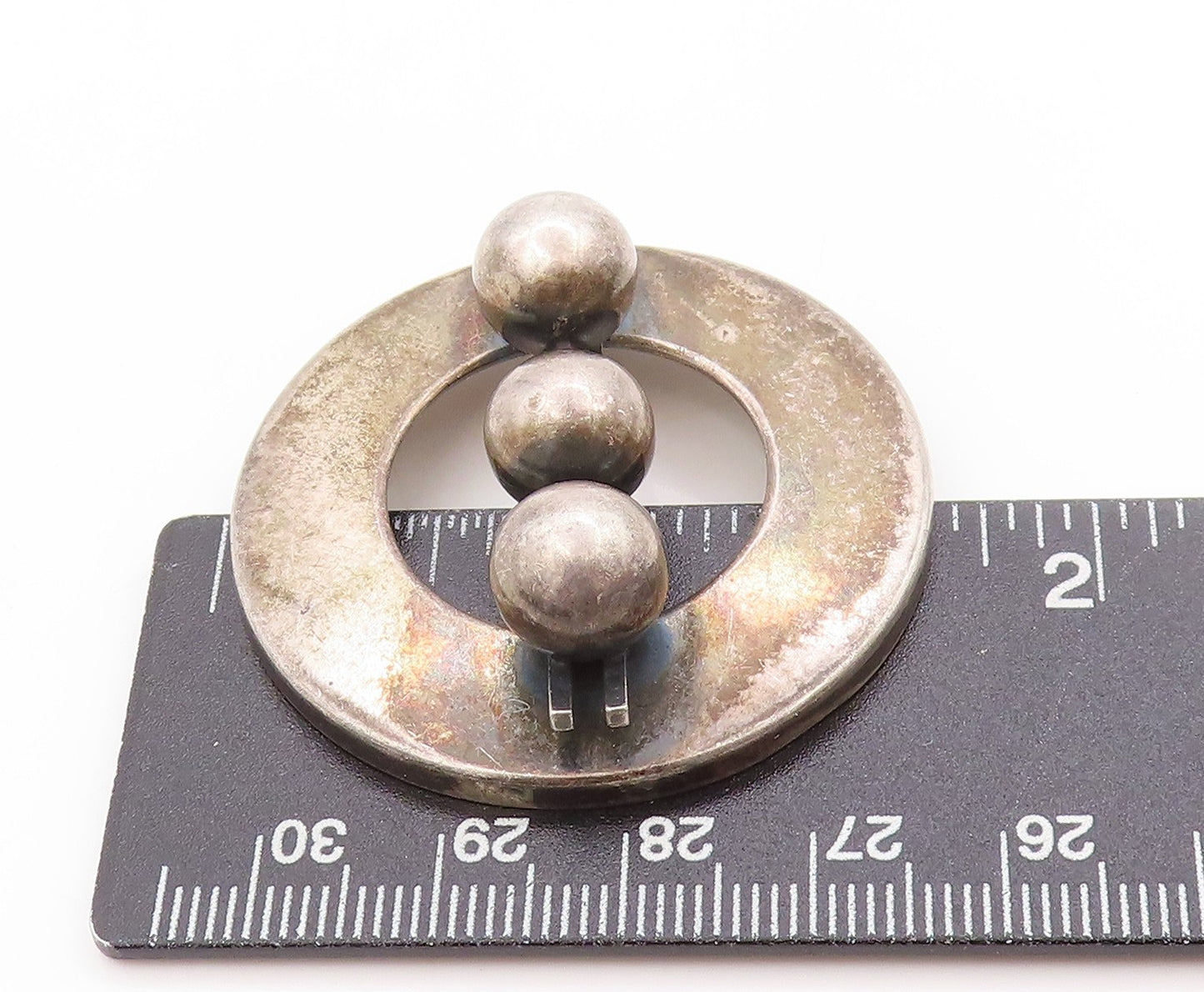 925 Sterling Silver Vintage Brooch FINLAND Modernist Geometric Spheres  BP11911