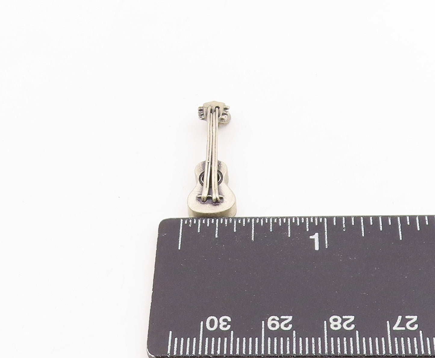 925 Sterling Silver Vintage Pendant BEAU Etched Musician Guitar Charm   PT25201