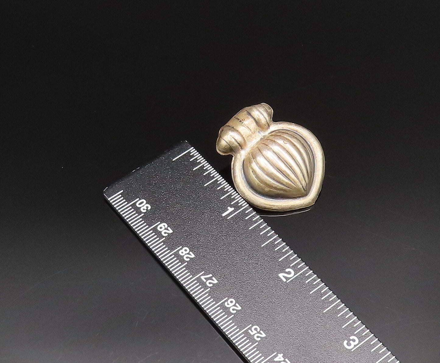 MEXICO 925 Sterling Silver  Vintage Hollow Ribbed Drop Earrings  EG12099