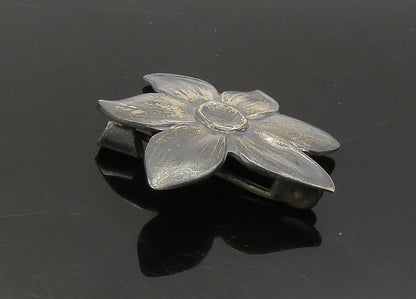 EILER & MARLOWE DENMARK 925 Silver  Vintage Oxidized Flower Brooch Pin  BP8707