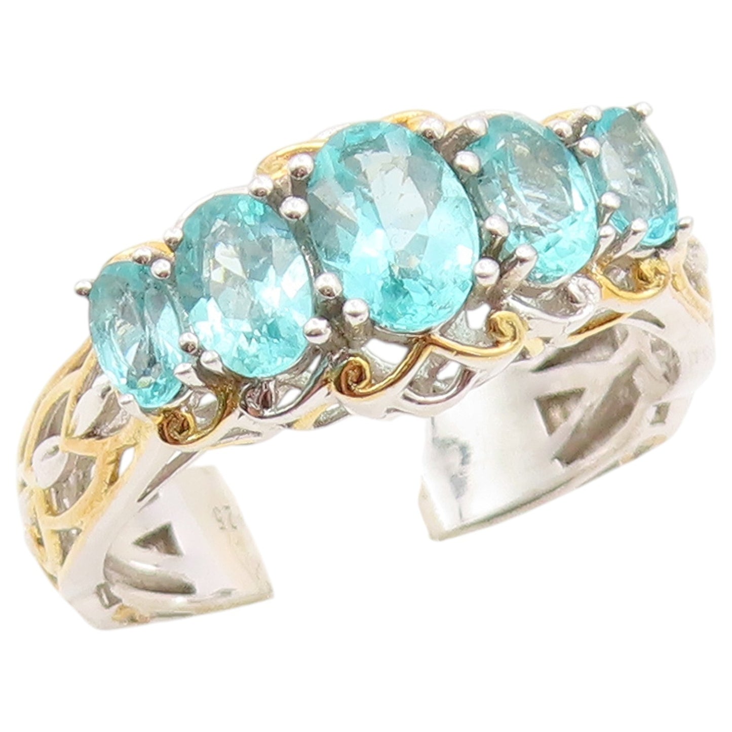 925 Sterling Silver Vintage Ring MICHAEL VALITUTTI Apatite Band  Sz 12  RG36526