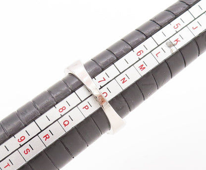 925 Sterling Silver Vintage Ring Drop Cut Sapphire Halo CZ Inlay  Sz 7  RG29025