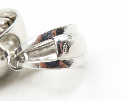 925 Sterling Silver  Pink Topaz Shiny Skull Head Motif Drop Pendant  PT7842