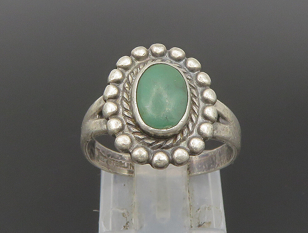 POST BELL 925 Silver  Vintage Oval Jasper Rope Border Ring Sz 6  RG24213