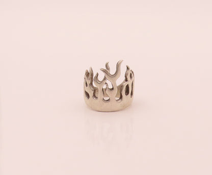 925 Sterling Silver  Vintage Cutout Carved Wild Fire Ring Sz 13.5  RG26714